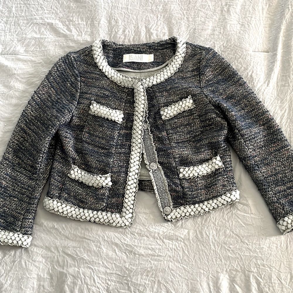 Anthropologie | Isani Blazer/Jacket Navy/Pink/Cream  Cube embellishments…